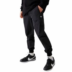 True Religion Boy’s Faux Shearling Lined Nylon Pants Black Size Large